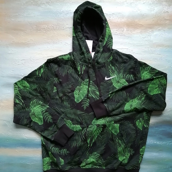 Nike Sportswear Men's Green Pullover Hoodie. Bold Palm Print. New With Tags. - Picture 10 of 13